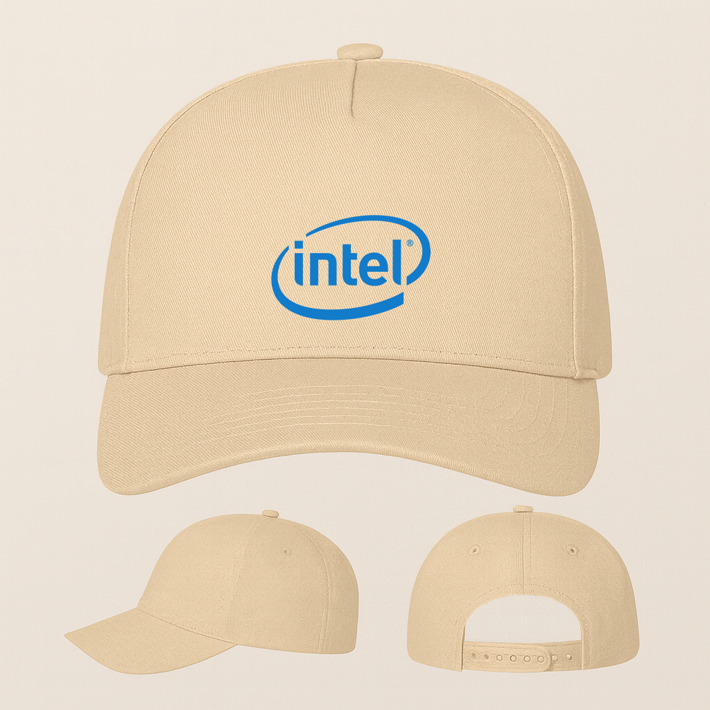 Intel Logo Five Panel Twill Snapback Cap