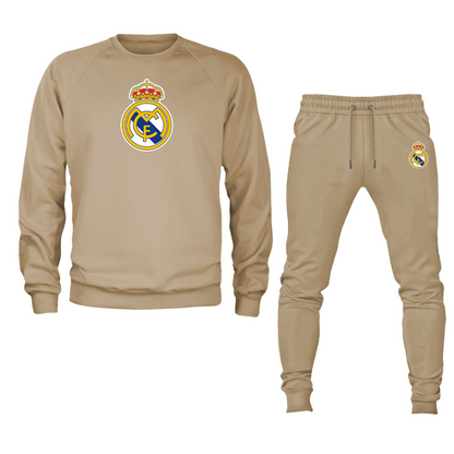 Men’s Real Madrid Soccer Logo Crewneck Sweatshirt Joggers Suit