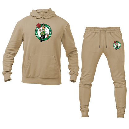 Men's Boston Celtics Logo Hoodie Joggers Set