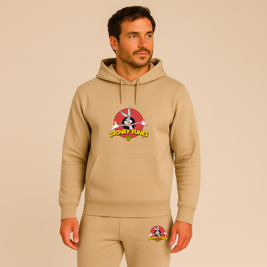 Men's Looney Tunes Warner Brothers Cartoon Hoodie Joggers Set