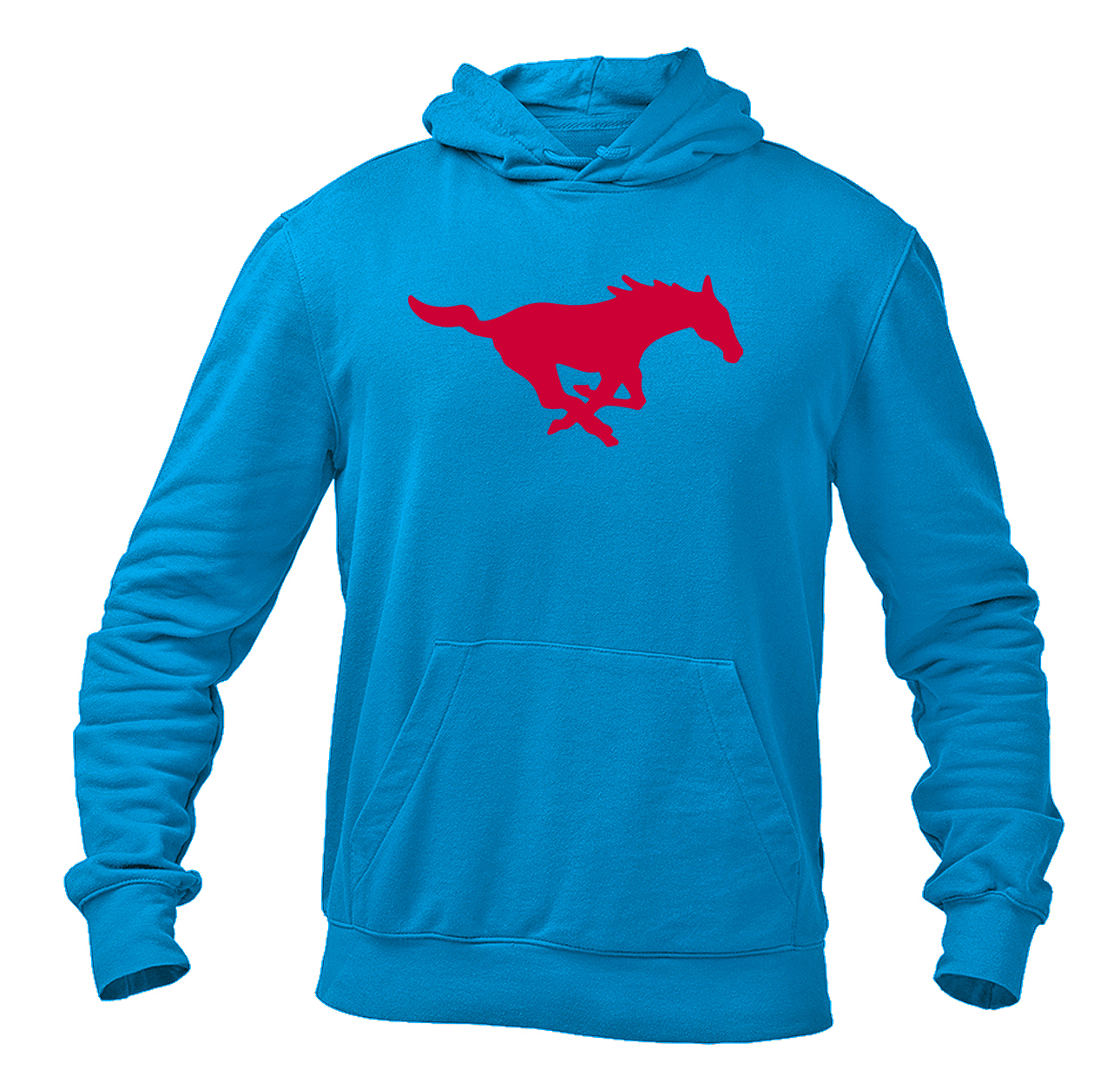 Men's SMU Mustangs Logo Softstyle Midweight Hooded Sweatshirt