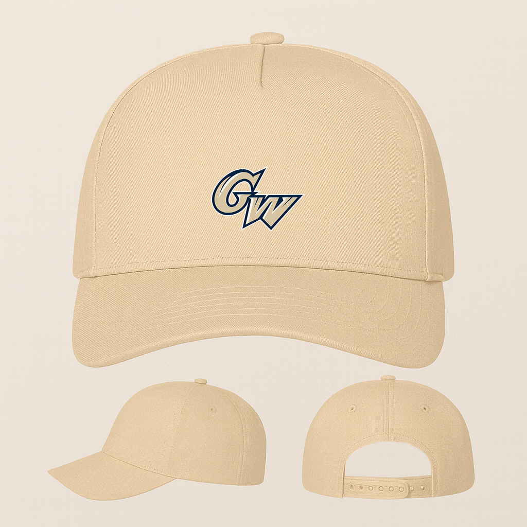 George Washington Colonials Logo Five Panel Twill Snapback Cap