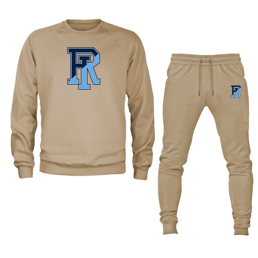 Men's Rhode Island Rams Logo Crewneck Sweatshirt Joggers Suit