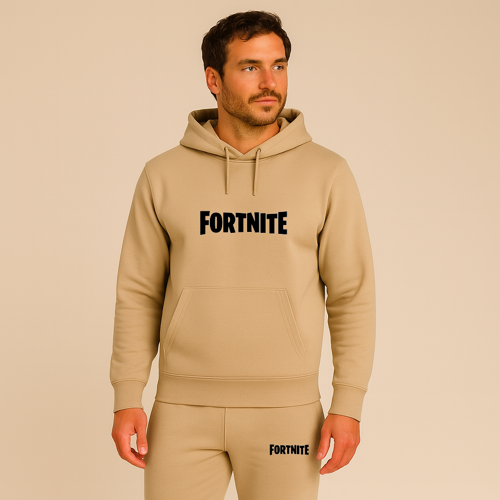 Men's Fortnite Battle Royale Game Logo Hoodie Joggers Set