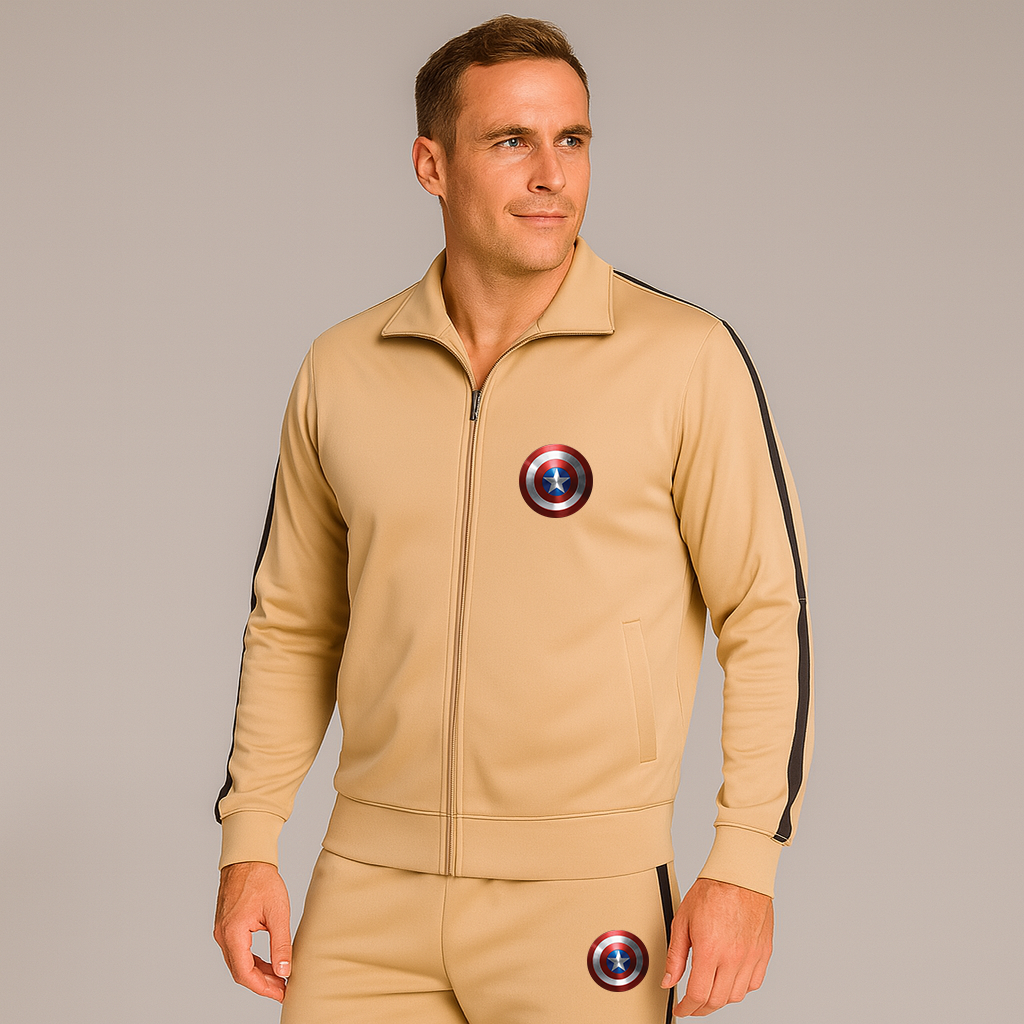 Men's Captain America Superhero Logo Dri-Fit TrackSuit