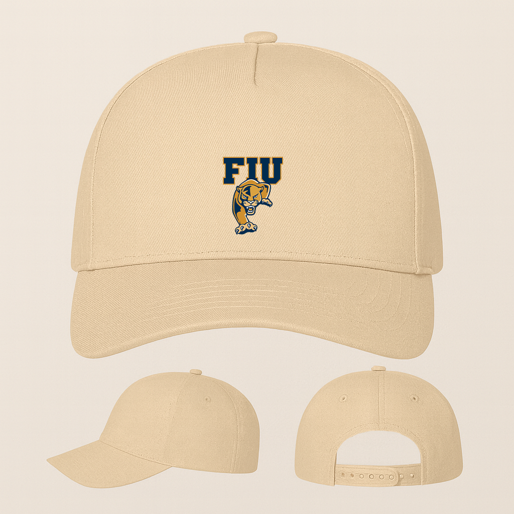 FIU Panthers Logo Five Panel Twill Snapback Cap