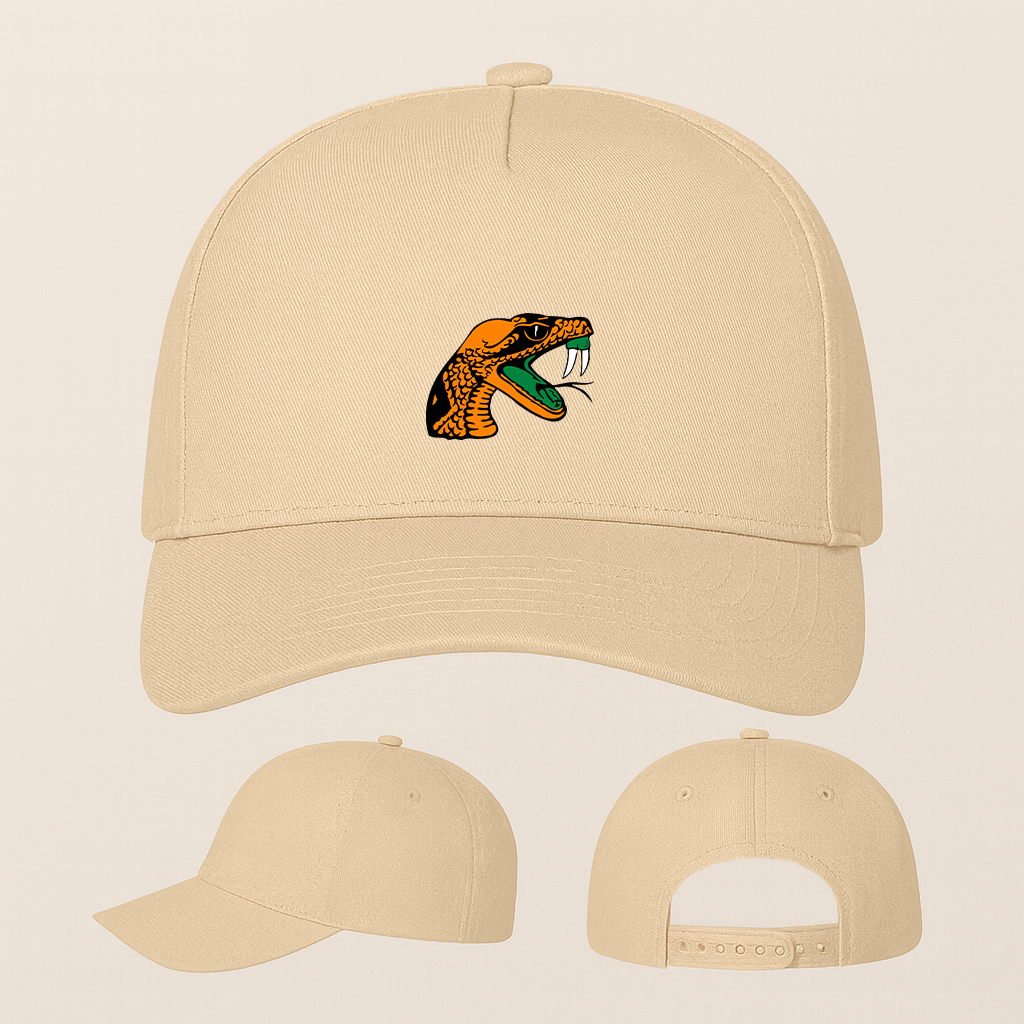 Florida AM Rattlers Logo Five Panel Twill Snapback Cap