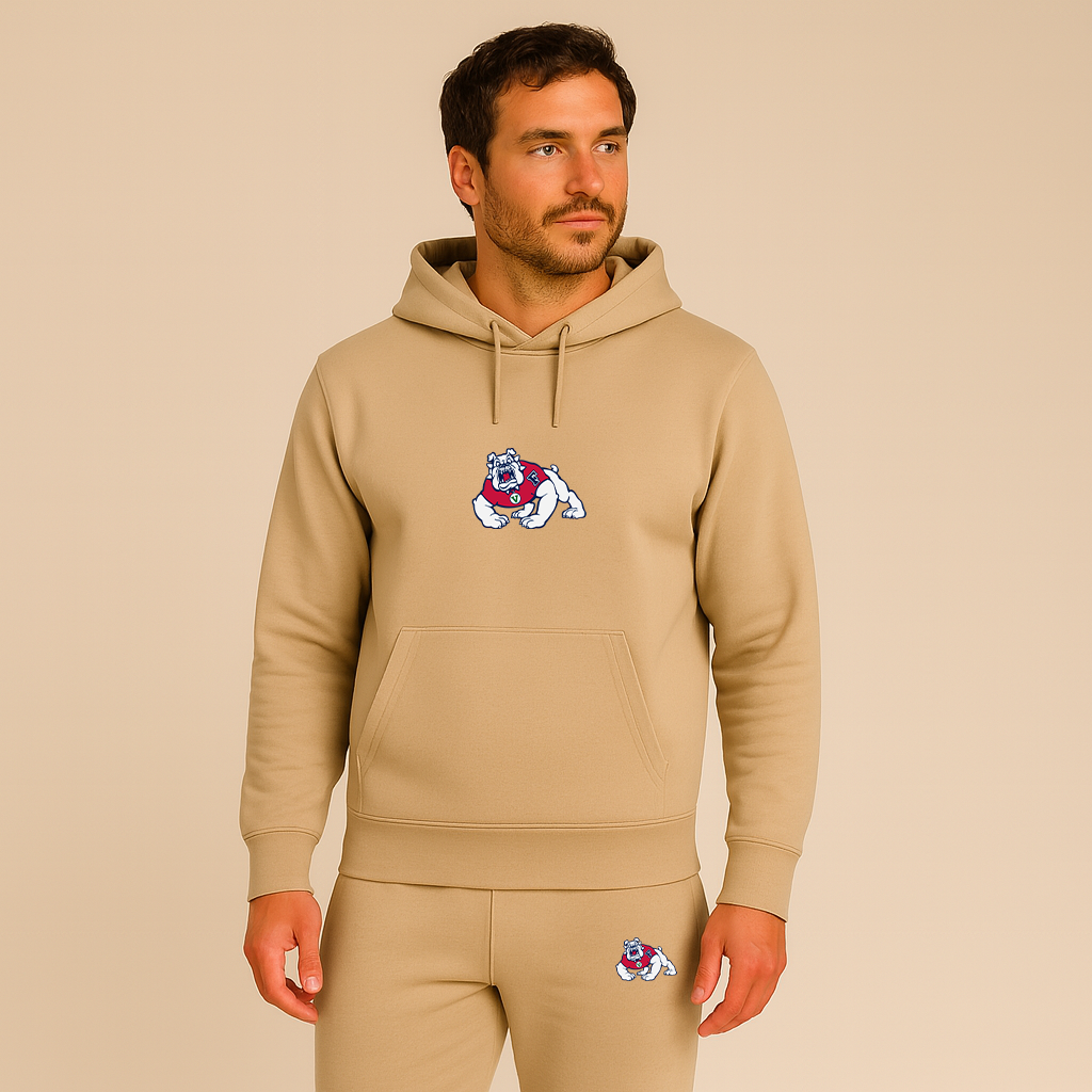 Men's Fresno State Bulldogs Logo Hoodie Joggers Set