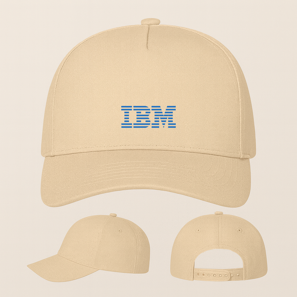 IBM Logo Five Panel Twill Snapback Cap