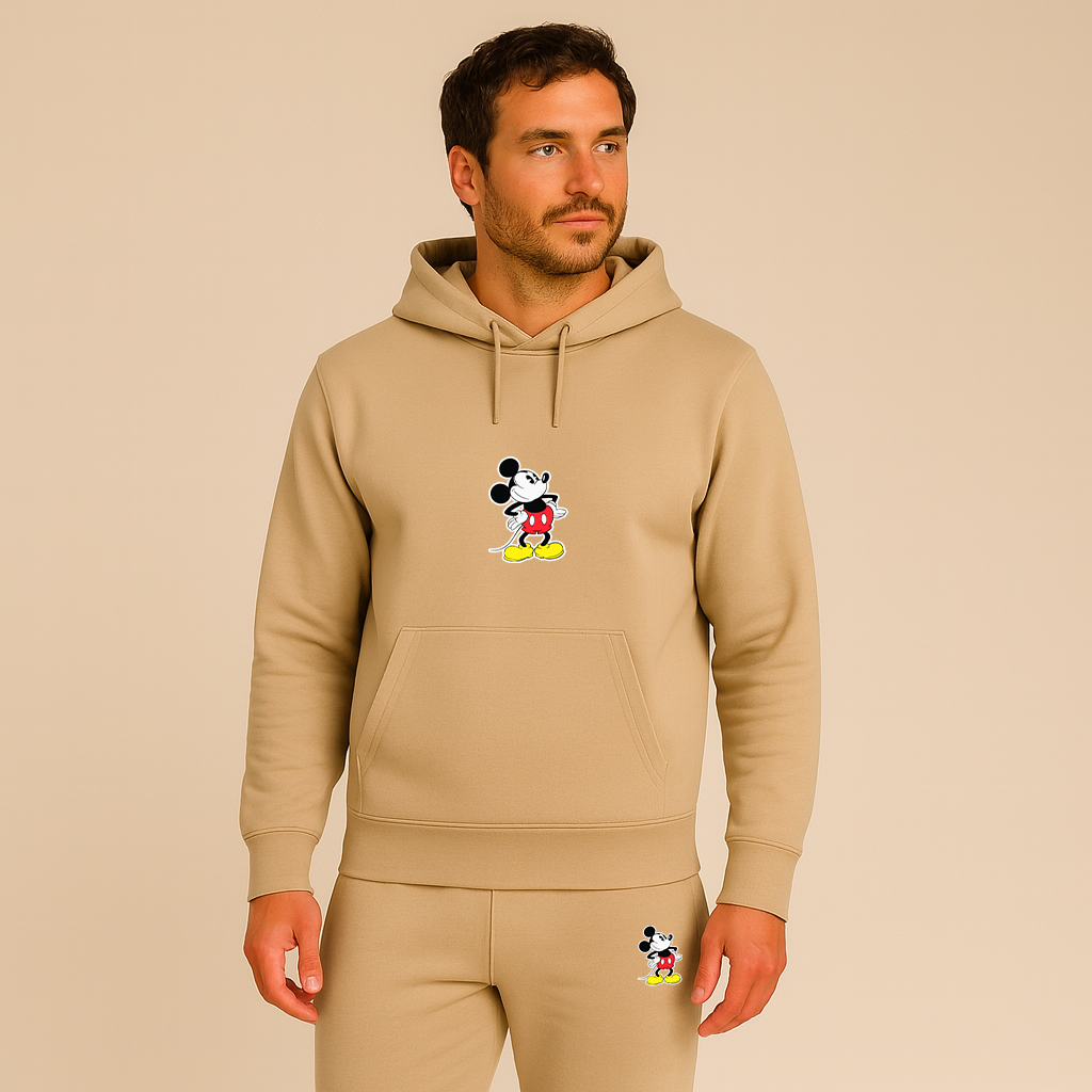 Men's Mickey Mouse Cartoon Hoodie Joggers Set