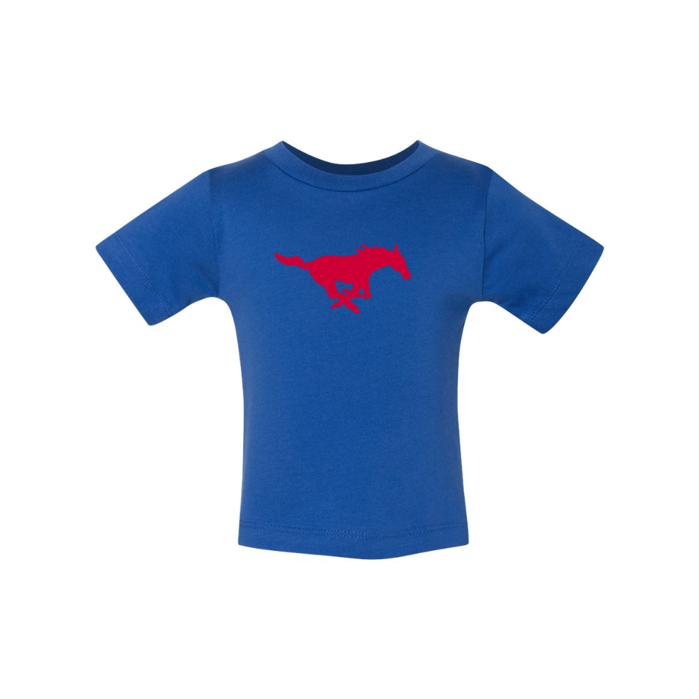 SMU Mustangs Logo BELLA CANVAS Infant Jersey Tee