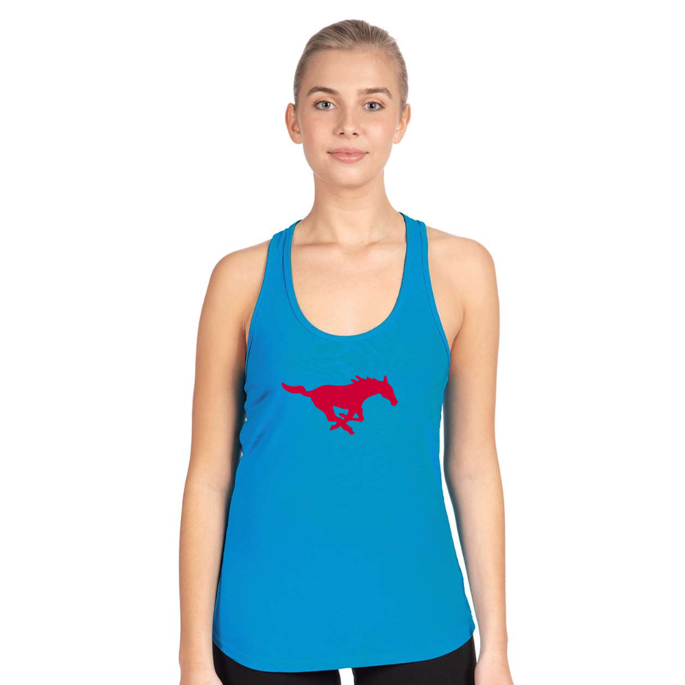 Women's SMU Mustangs Logo Next Level Ideal Racerback Tank