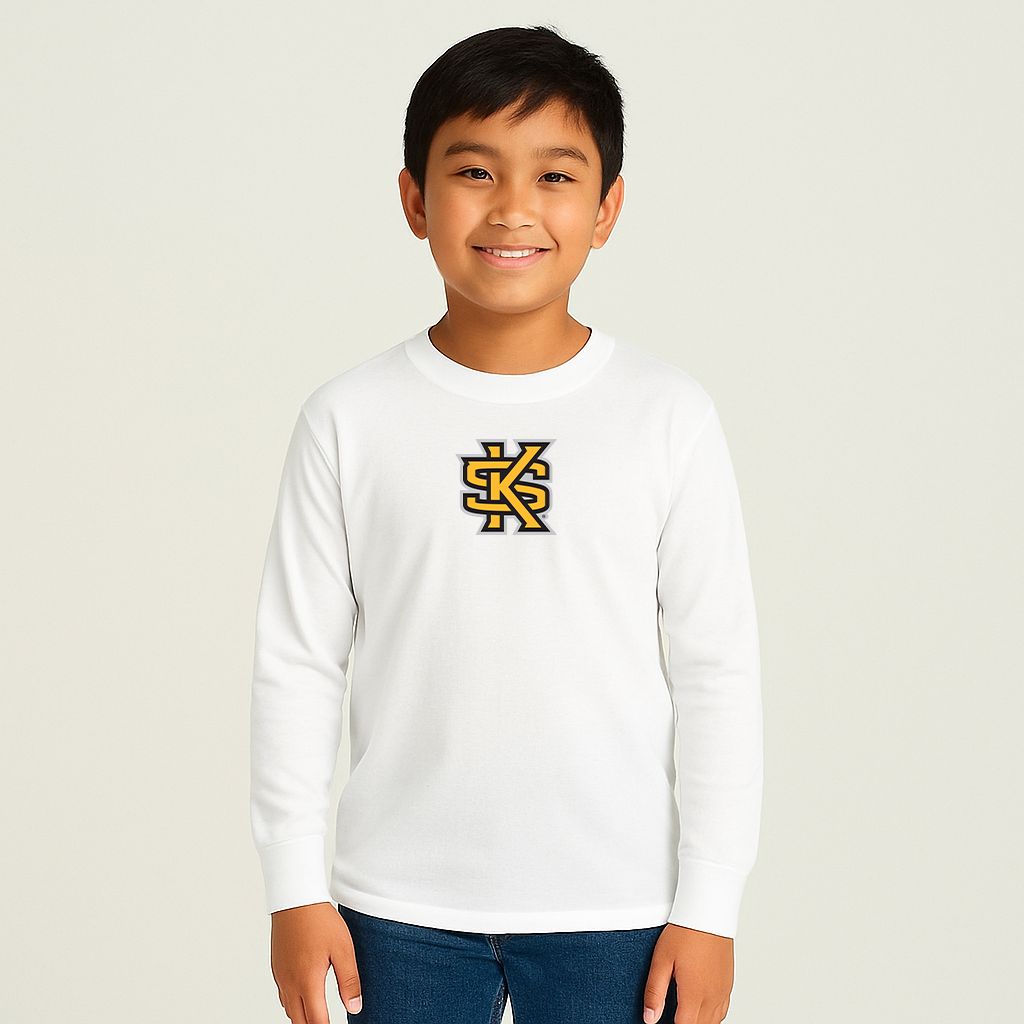 Youth Kennesaw State Owls Logo Cotton Long Sleeve T-Shirt