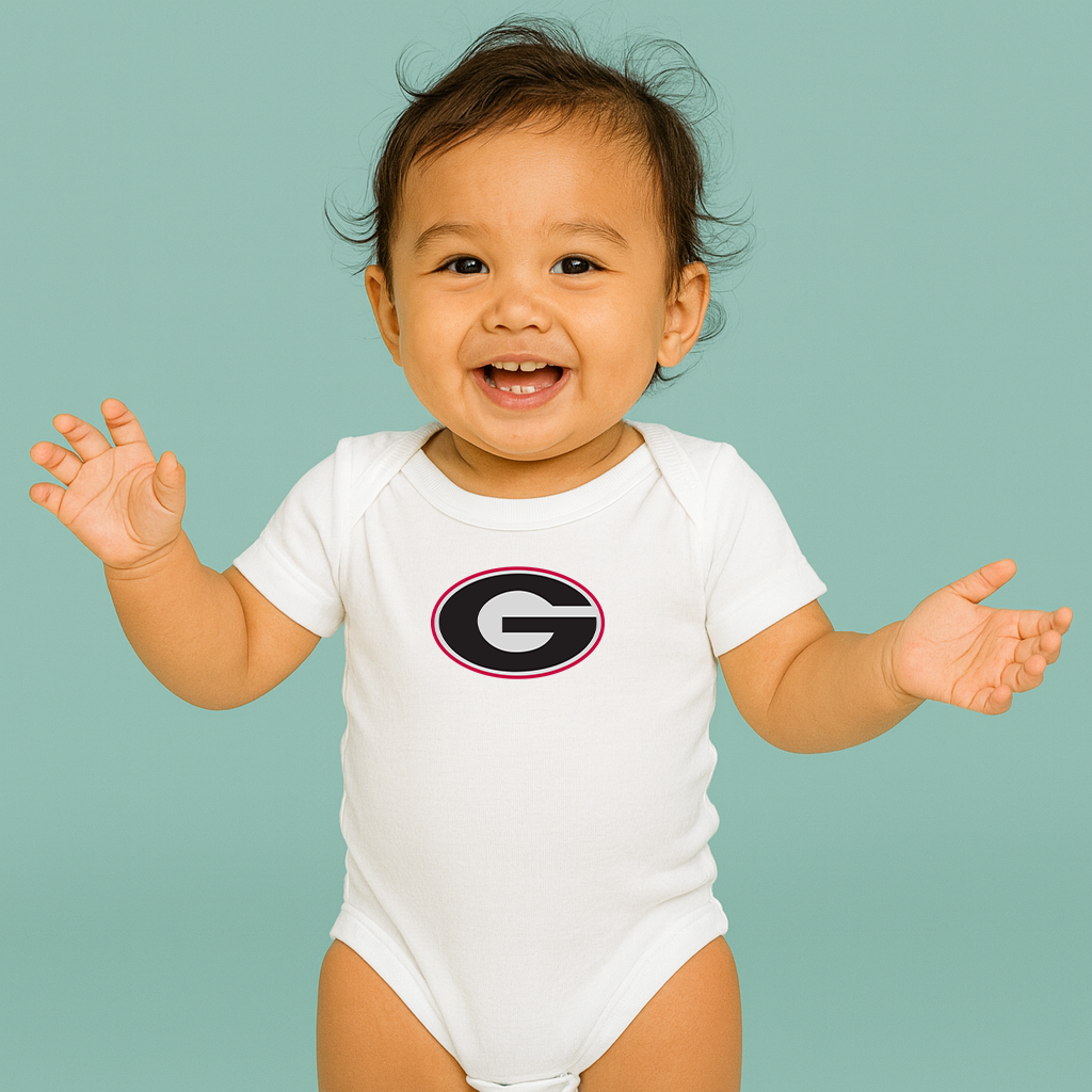 George Georgia Bulldogs Logo Baby Romper Onesie