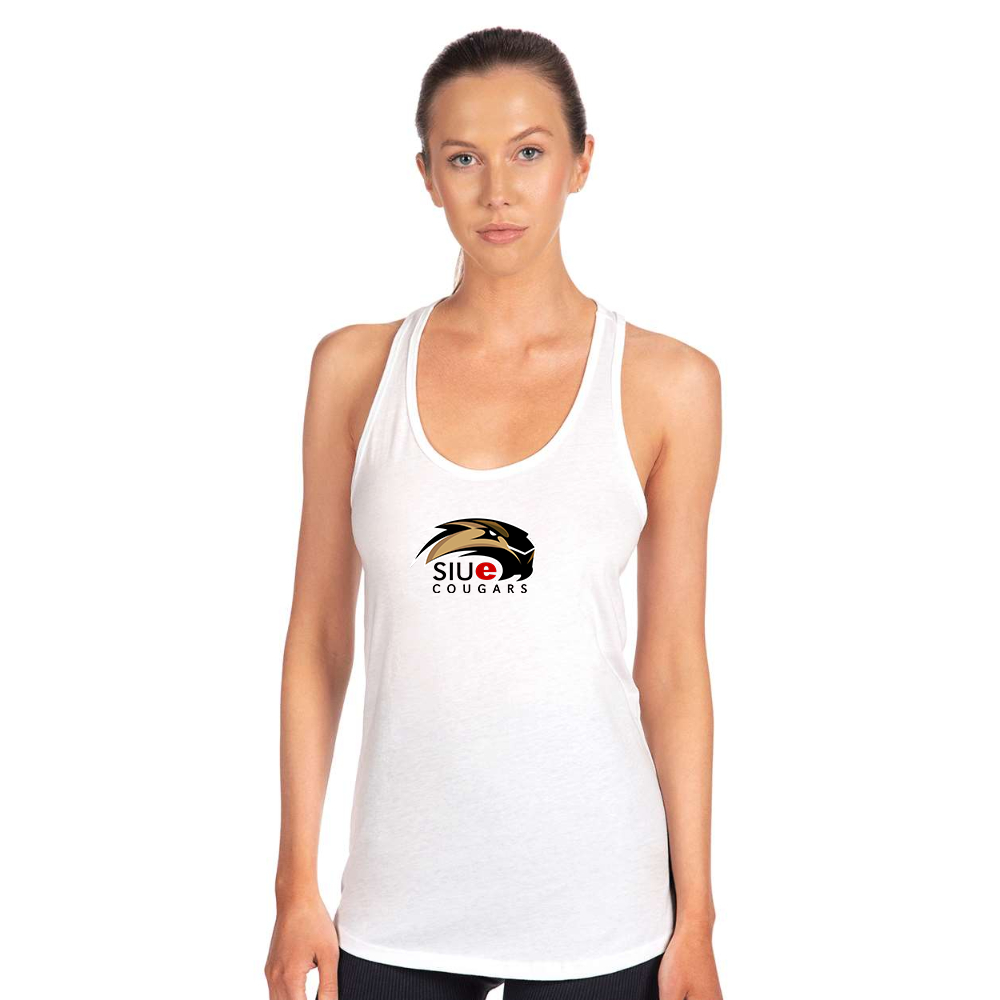 Women's SIU Edwardsville Cougars Logo Next Level Ideal Racerback Tank