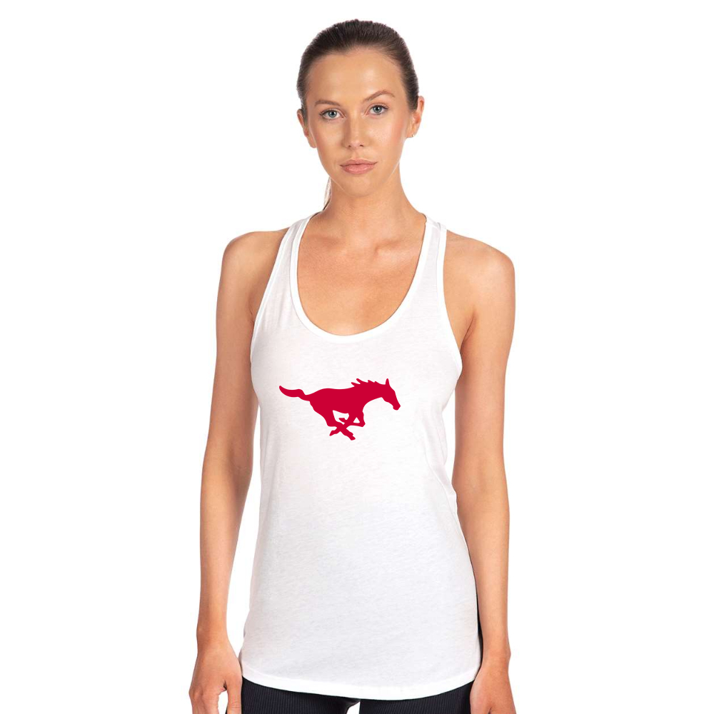 Women's SMU Mustangs Logo Next Level Ideal Racerback Tank