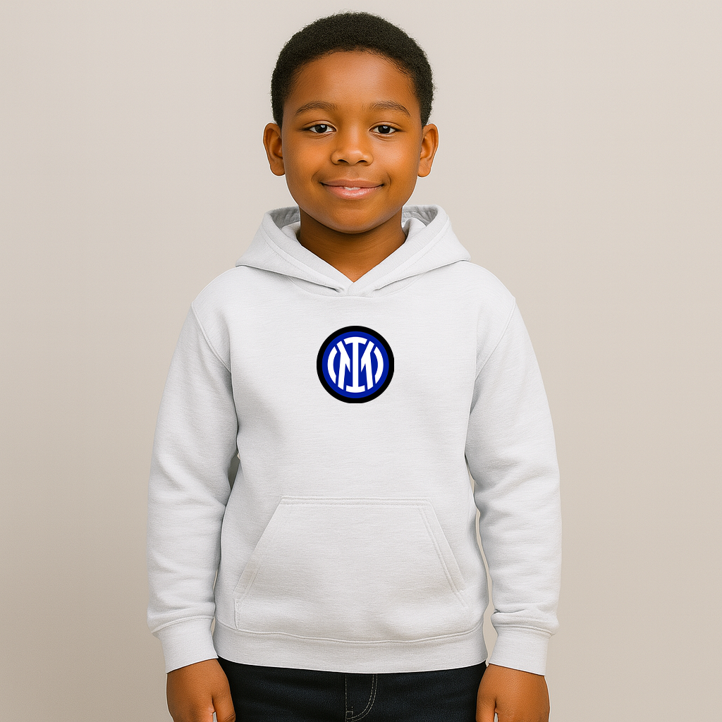 Youth Inter Milan 2025 Soccer Logo Pullover Hoodie