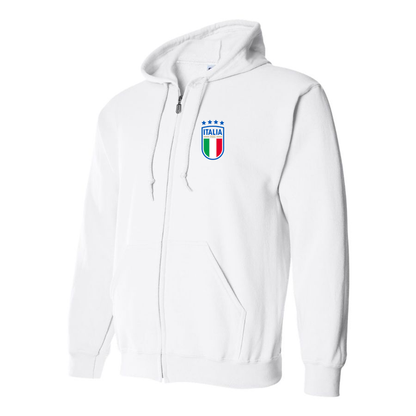 Men's Italy National Soccer Zipper Hoodie