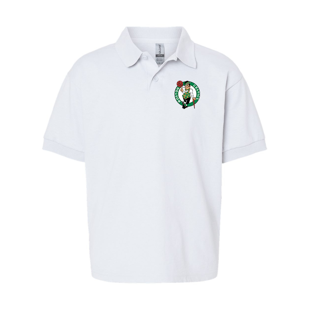 Youth Boston Celtics Logo Gildan Dry Blend Jersey Polo