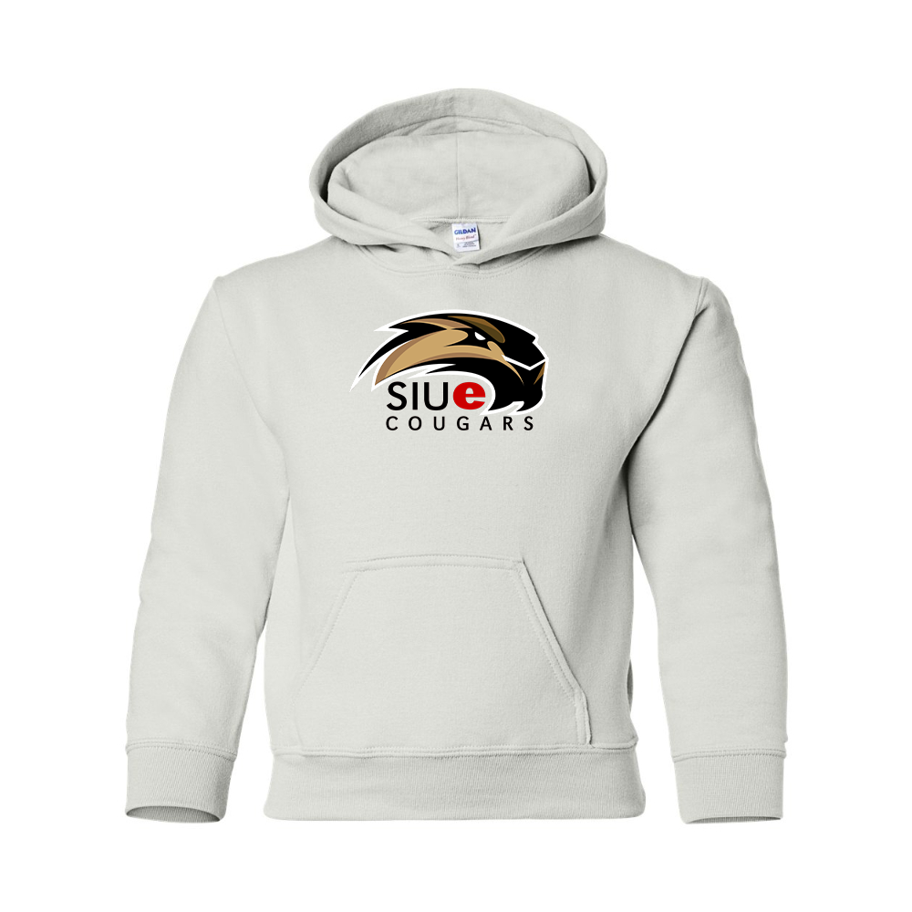 Youth SIU Edwardsville Cougars Logo Gildan Heavy Blend  Hooded Sweatshirt