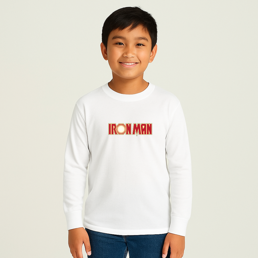 Youth Kids Iron Man Marvel Superhero Long Sleeve T-Shirt