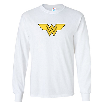 Youth Kids Wonder Woman Superhero Long Sleeve T-Shirt