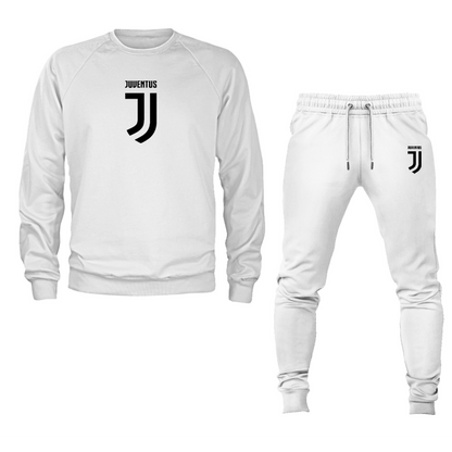 Men's Juventus Soccer Logo Crewneck Sweatshirt Joggers Suit