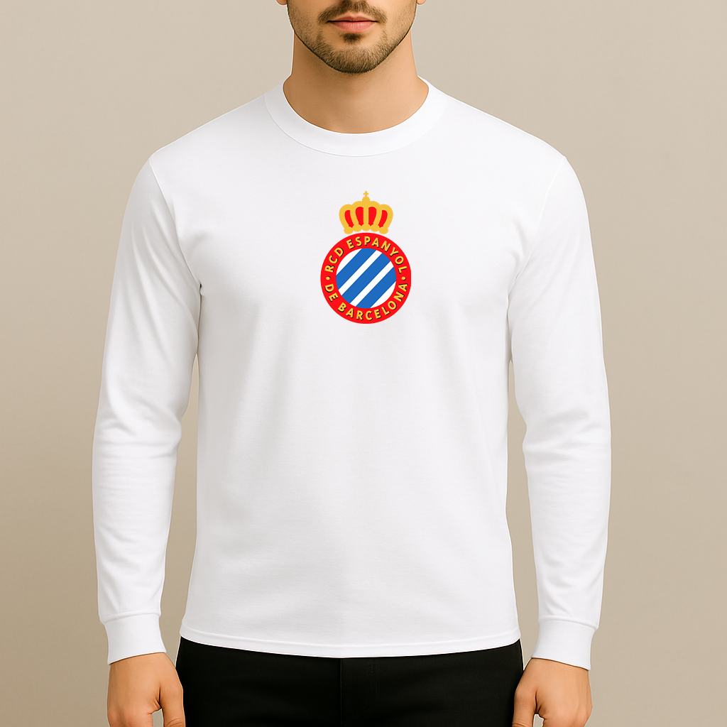 Men's Espanyol Soccer Logo Long Sleeve T-Shirt