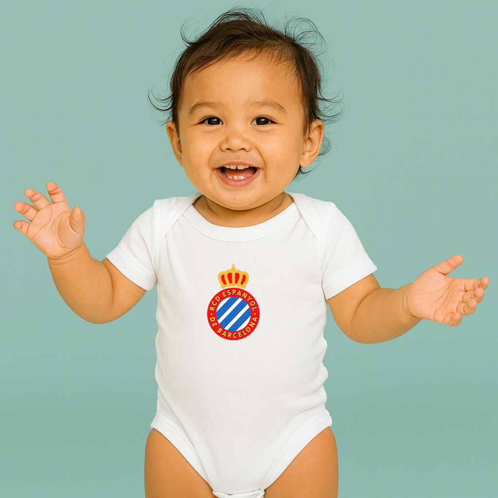 Espanyol Soccer Logo Baby Romper Onesie