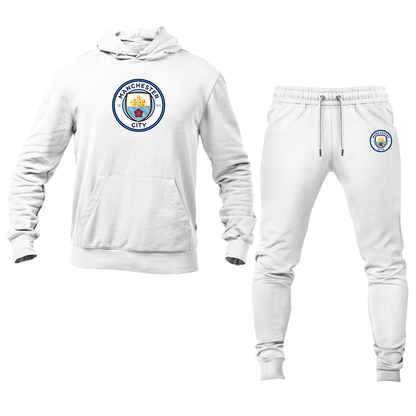 Men's Manchester City Soccer Logo Hoodie Joggers Set