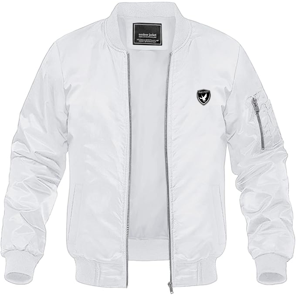 Men's Rossion Logo Lightweight Bomber Jacket Windbreaker Softshell Varsity Jacket Coat
