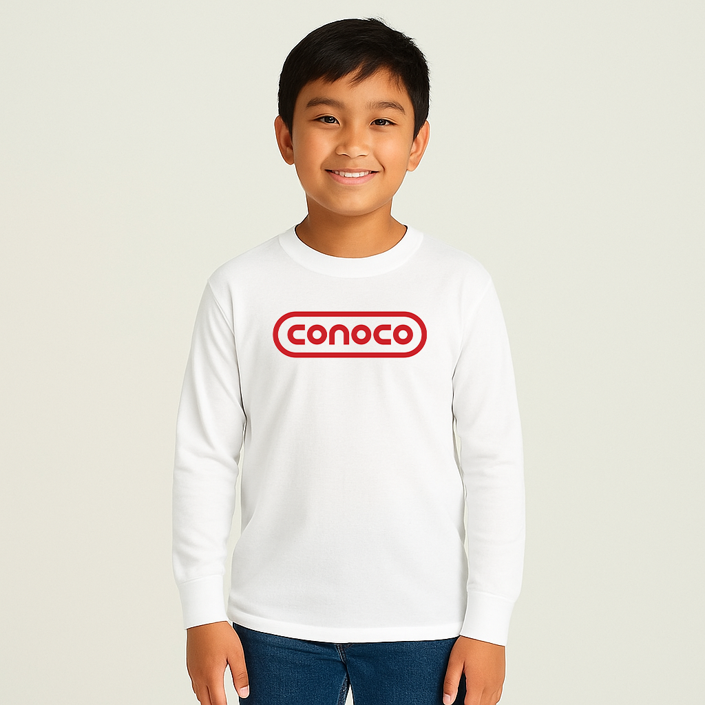 Youth Kids Conoco Gas Station Long Sleeve T-Shirt
