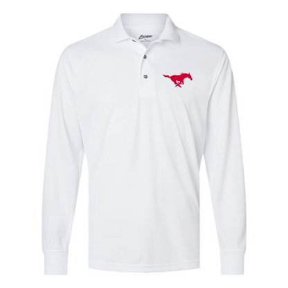 Men's SMU Mustangs Logo Paragon Prescott Long Sleeve Polo