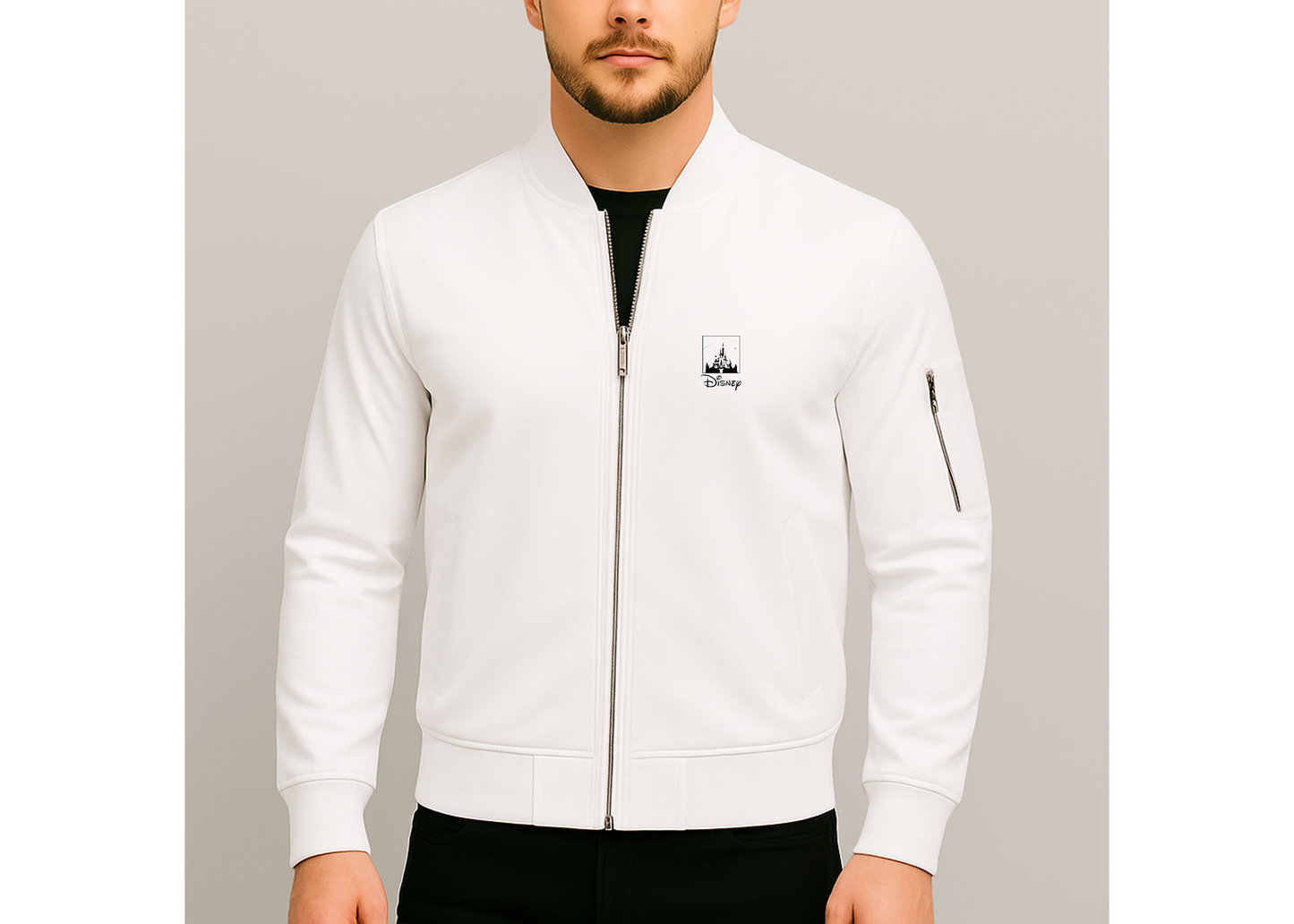 Men's Walt Disney Cartoon  Lightweight Bomber Jacket Windbreaker Softshell Varsity Jacket Coat