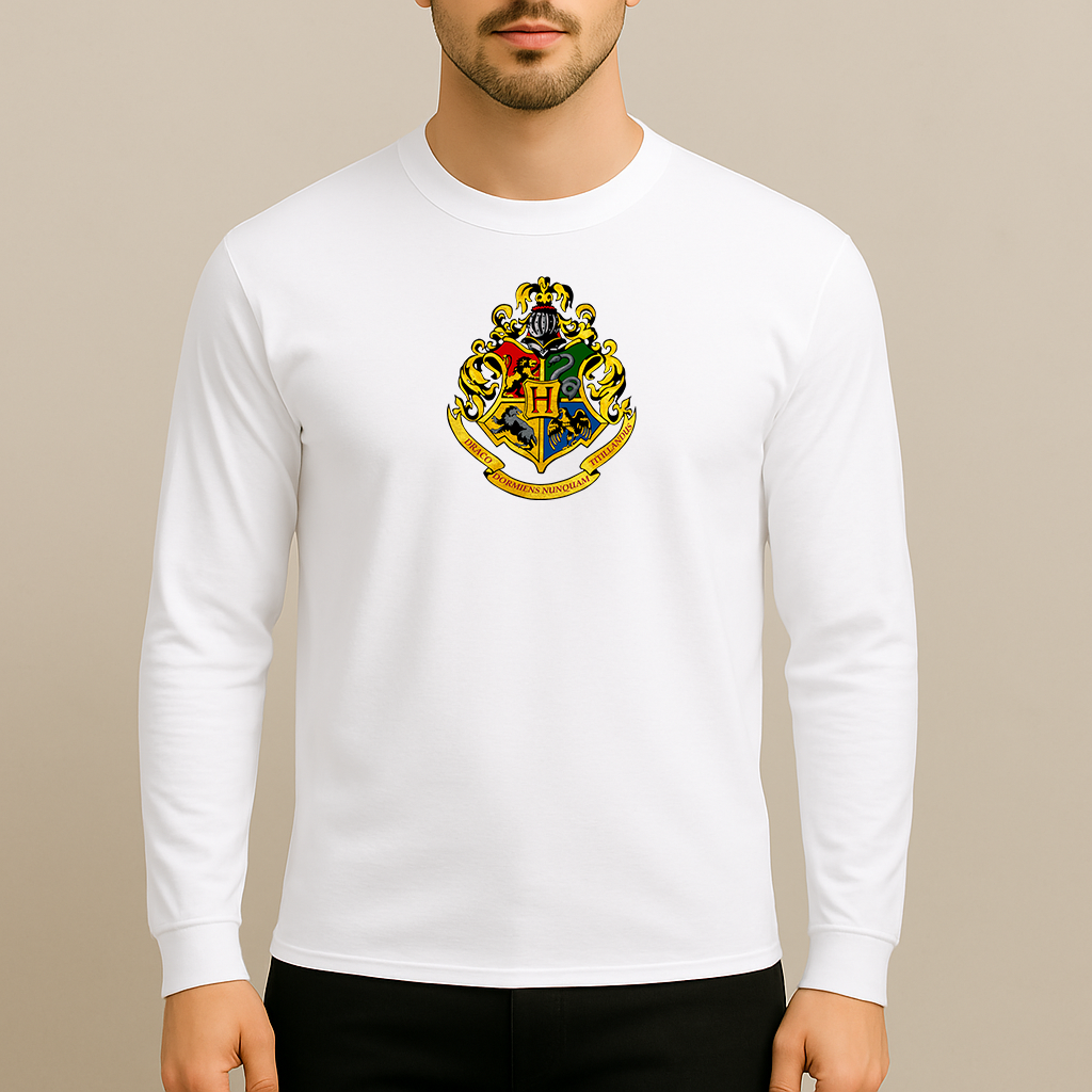 Men's Hogwarts Emblem Harry Potter Movie Long Sleeve T-Shirt