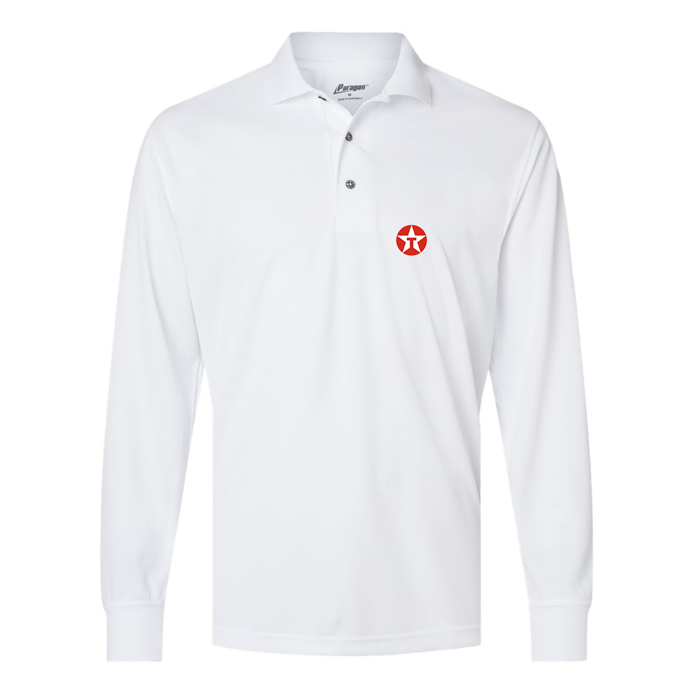 Men's Texaco Logo Paragon Prescott Long Sleeve Polo
