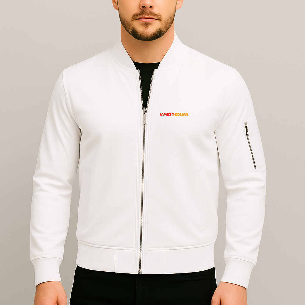 Men's Family Dollar Logo Lightweight Bomber Jacket Windbreaker Softshell Varsity Jacket Coat