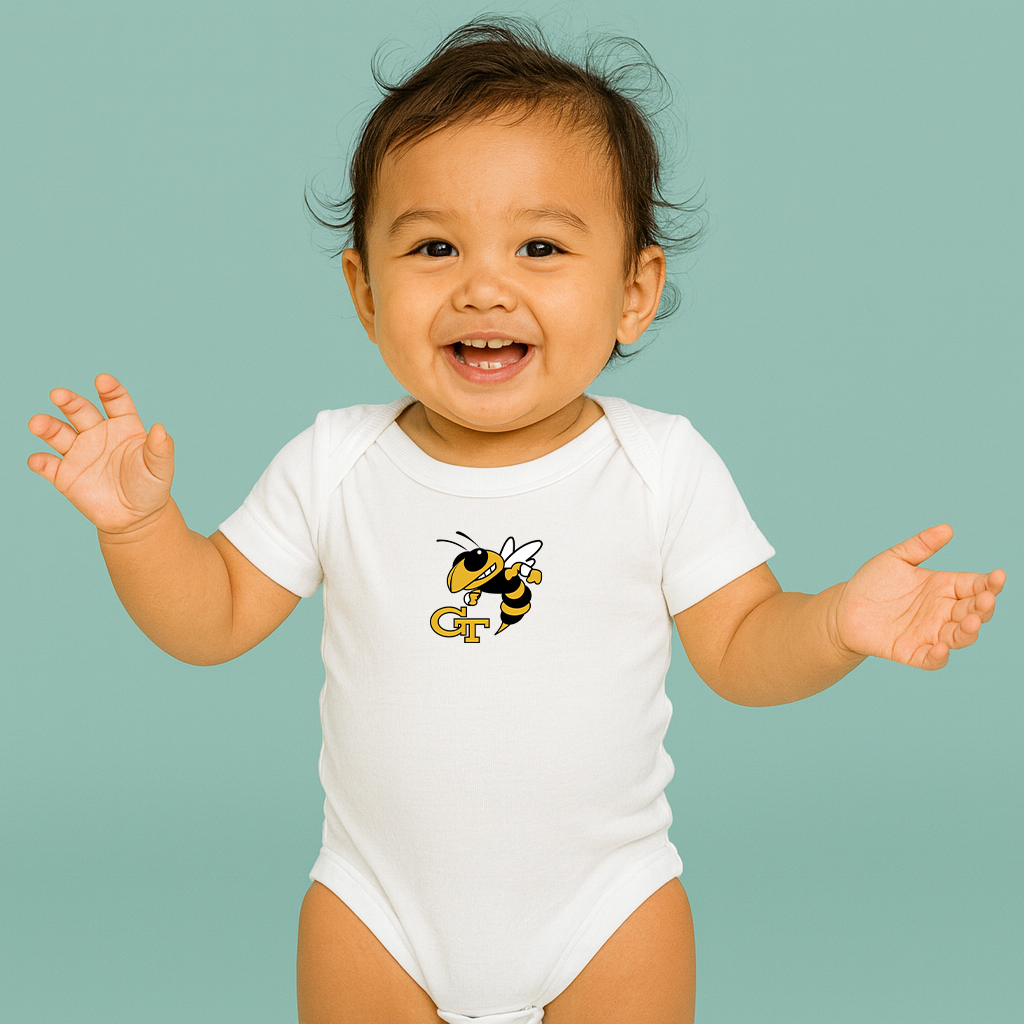 George Georgia Tech Yellow Jackets Logo Baby Romper Onesie