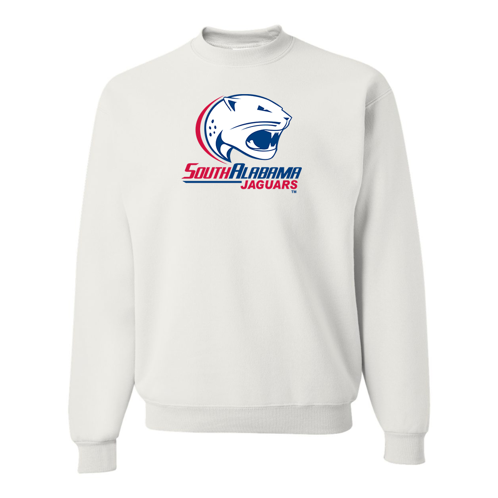 Men's South Alabama Jaguars Logo JERZEES NuBlend Crewneck Sweatshirt