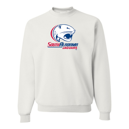 Men's South Alabama Jaguars Logo JERZEES NuBlend Crewneck Sweatshirt