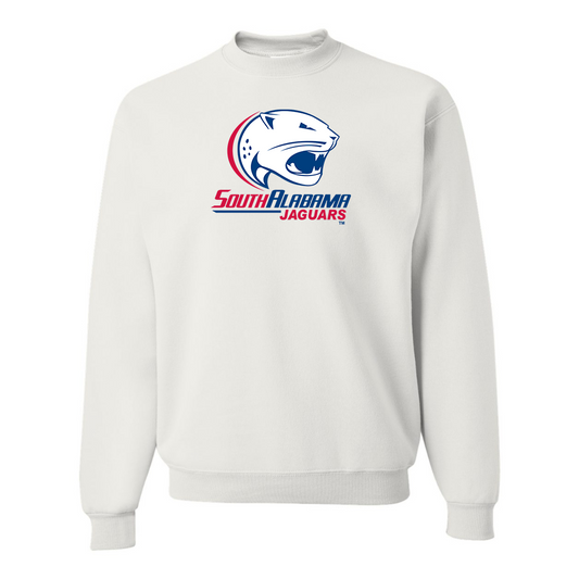 Men's South Alabama Jaguars Logo JERZEES NuBlend Crewneck Sweatshirt