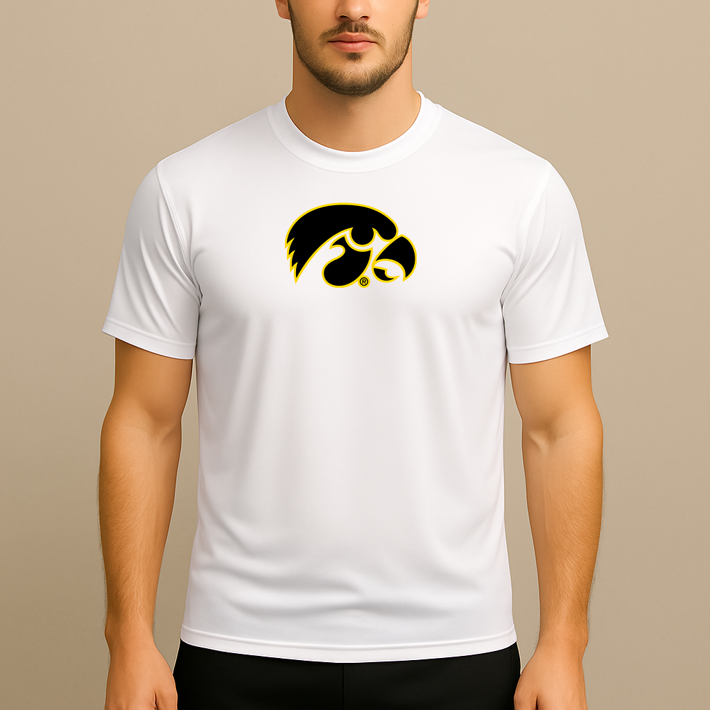 Men's Iowa Hawkeyes Logo Polyester T-Shirt