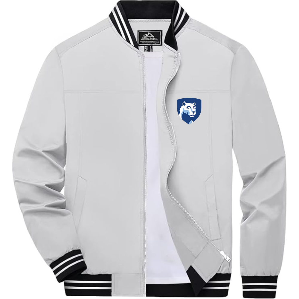 Men's Penn State Symbol Lightweight Zip-Up Ribbed Collar and Cuffs Bomber Jacket