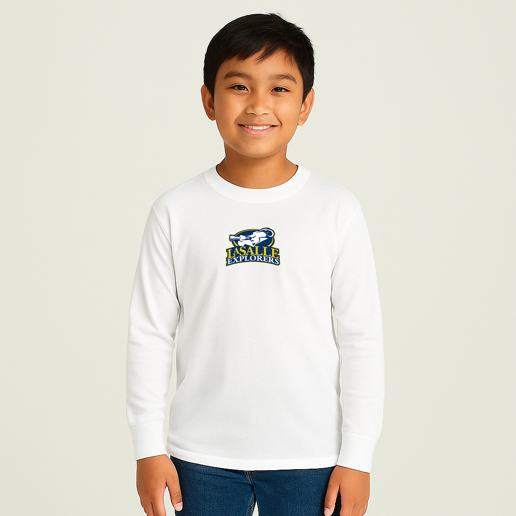 Youth La Salle Explorers Logo Cotton Long Sleeve T-Shirt