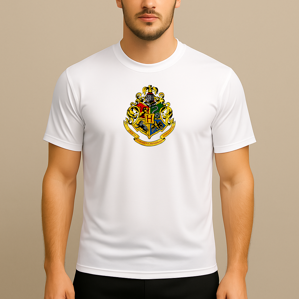 Men's Hogwarts Emblem Harry Potter Movie Polyester T-Shirt