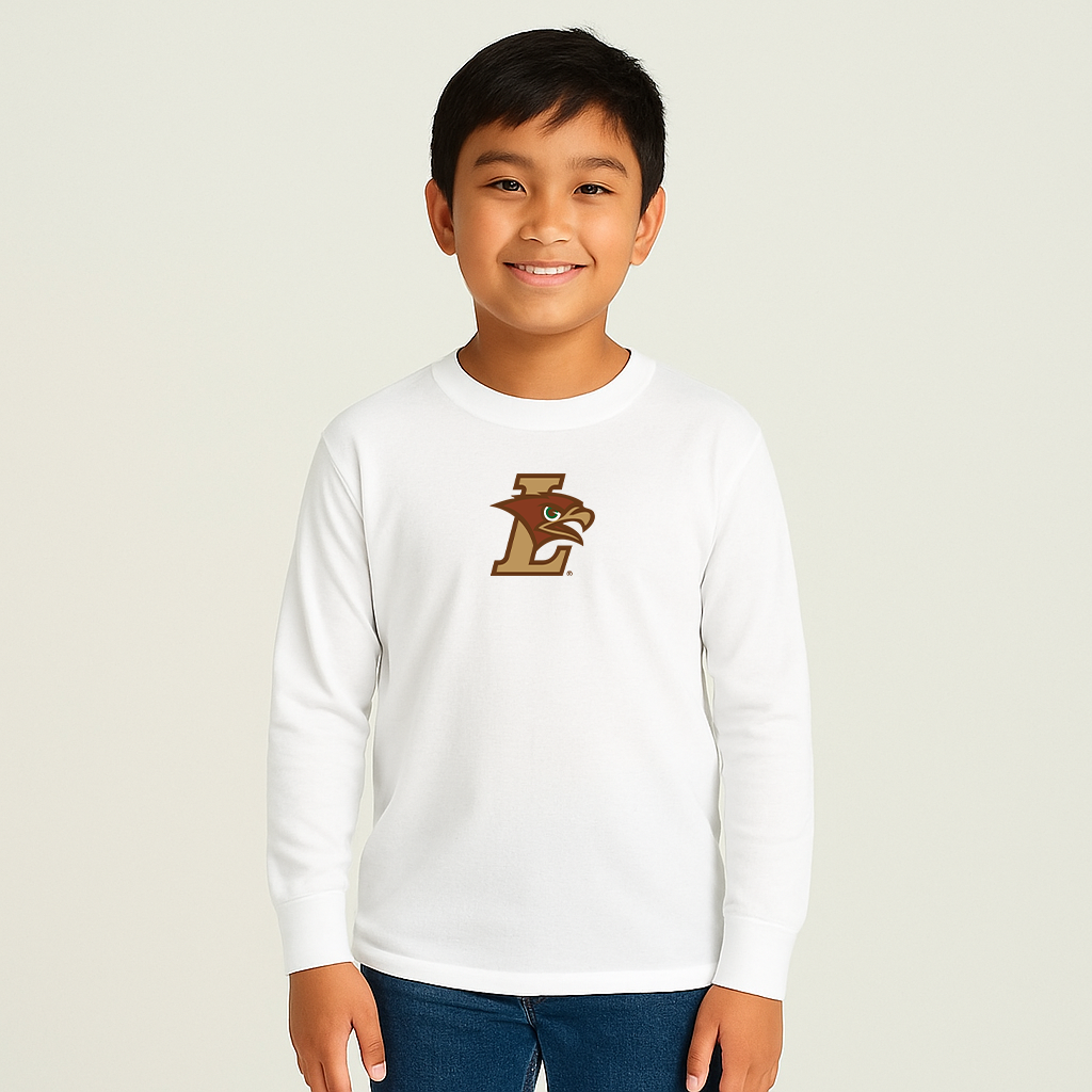 Youth Lehigh Mountain Hawks Logo Cotton Long Sleeve T-Shirt