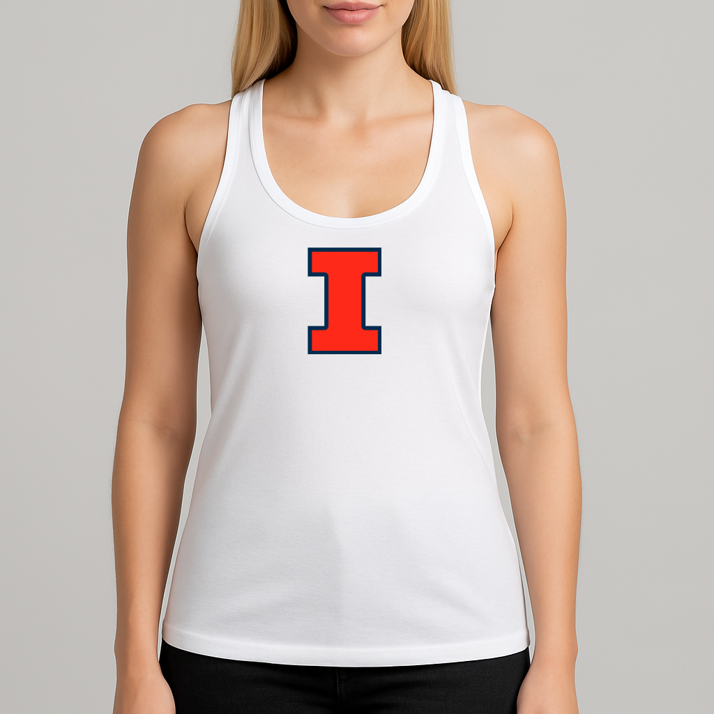 Women's Illinois Fighting Illini Logo Next Level Ideal Racerback Tank
