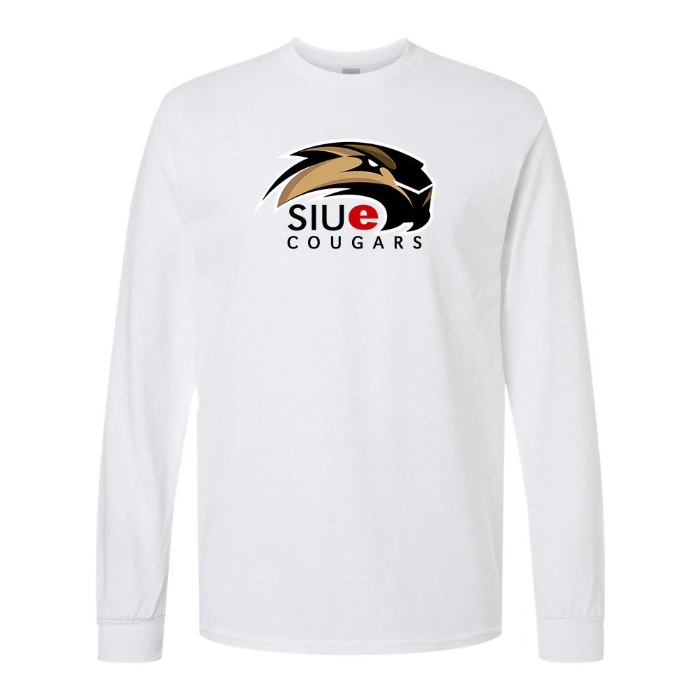 Men's SIU Edwardsville Cougars Logo Gildan Heavy Cotton Long Sleeve T-Shirt