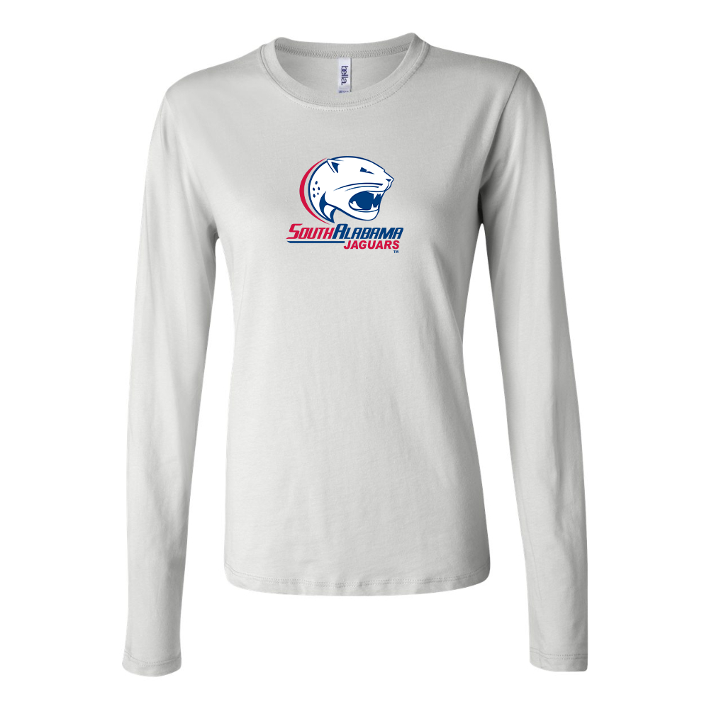BELLA CANVAS Women’s South Alabama Jaguars Logo Jersey Long Sleeve Tee