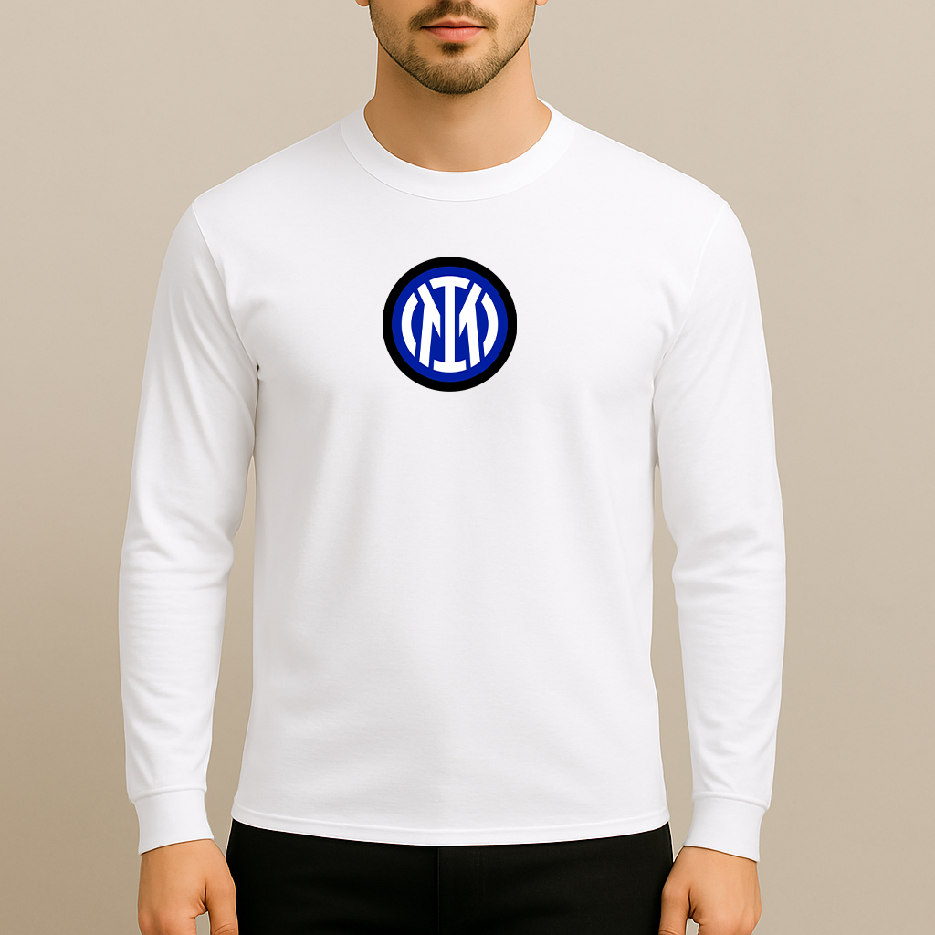 Men's Inter Milan 2025 Soccer Logo Long Sleeve T-Shirt